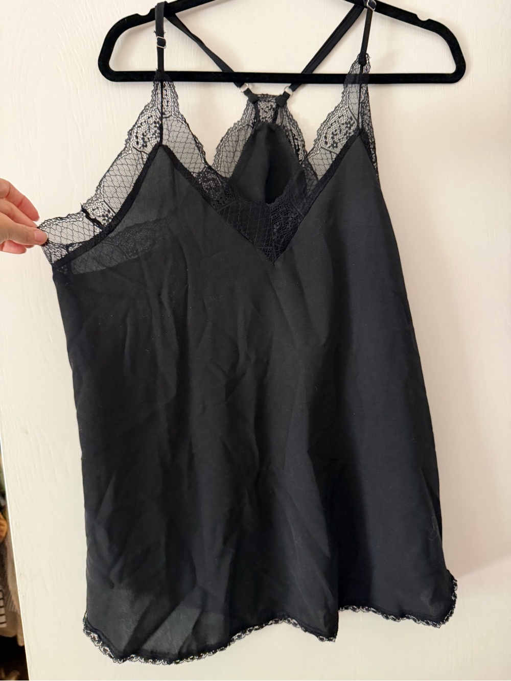 Black Lace Trim Camisole